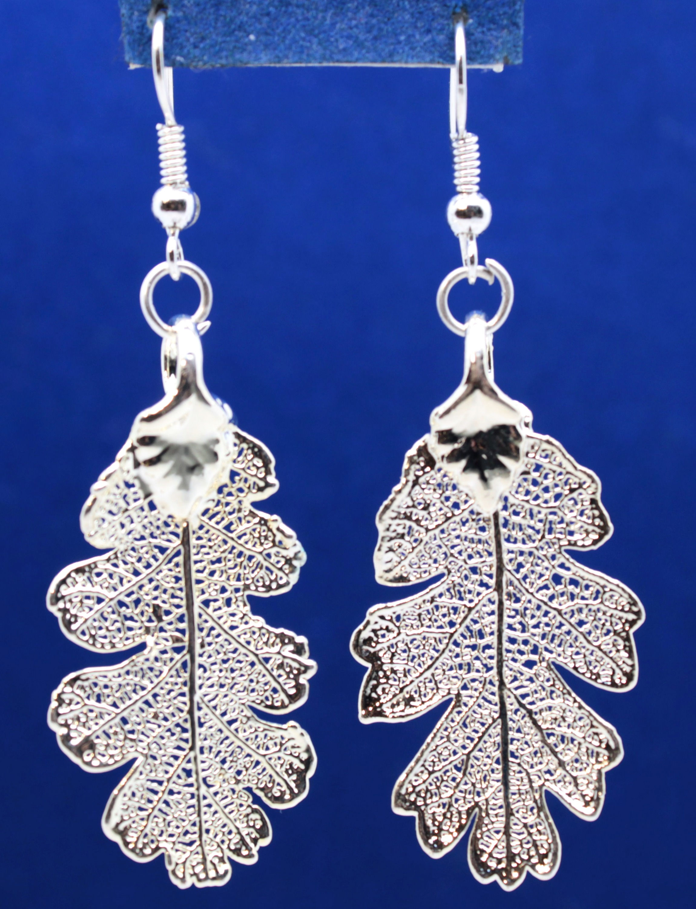 Silver Lacey Oak Leaf Earrings
