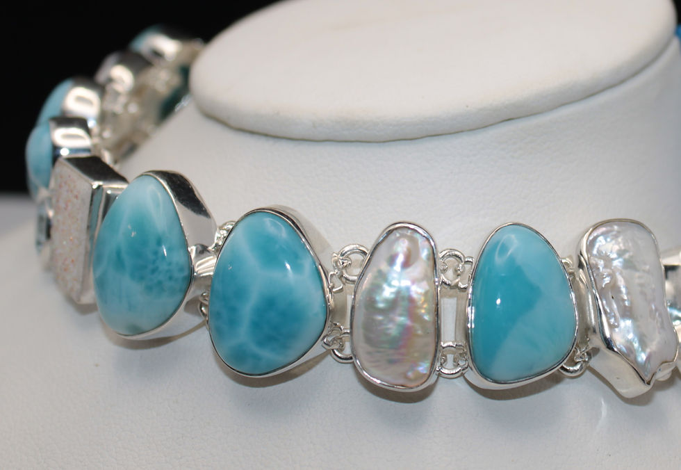 Thumbnail: Larimar, Pearl, and Drusy Bracelet