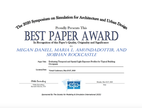 research by Oculight co-founders awarded Best Paper Award at SimAUD 2020