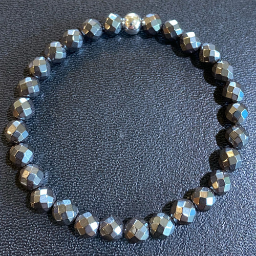 6mm Faceted Hematite Healing Bracelet