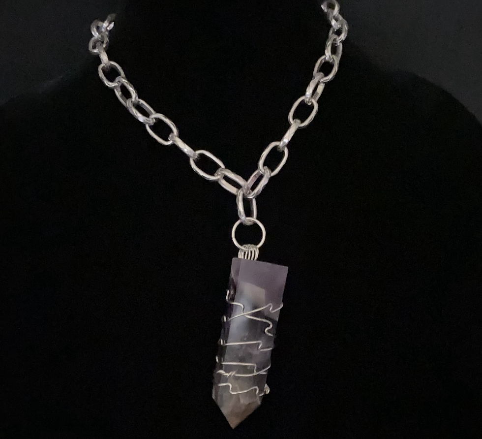 Thumbnail: Chevron Amethyst Tower Necklace