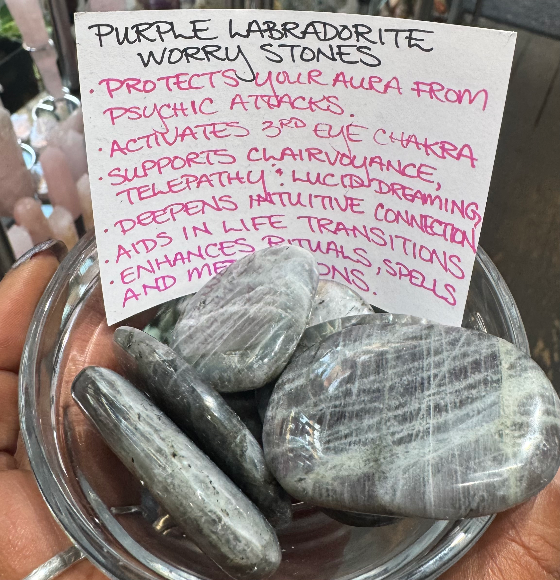 Purple Labradorite Palm Stone