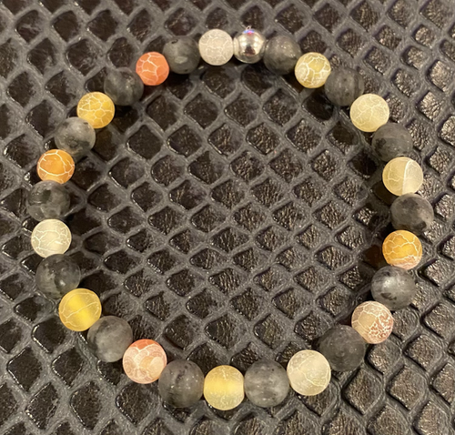 Matte Labradorite & Agate Healing Bracelet