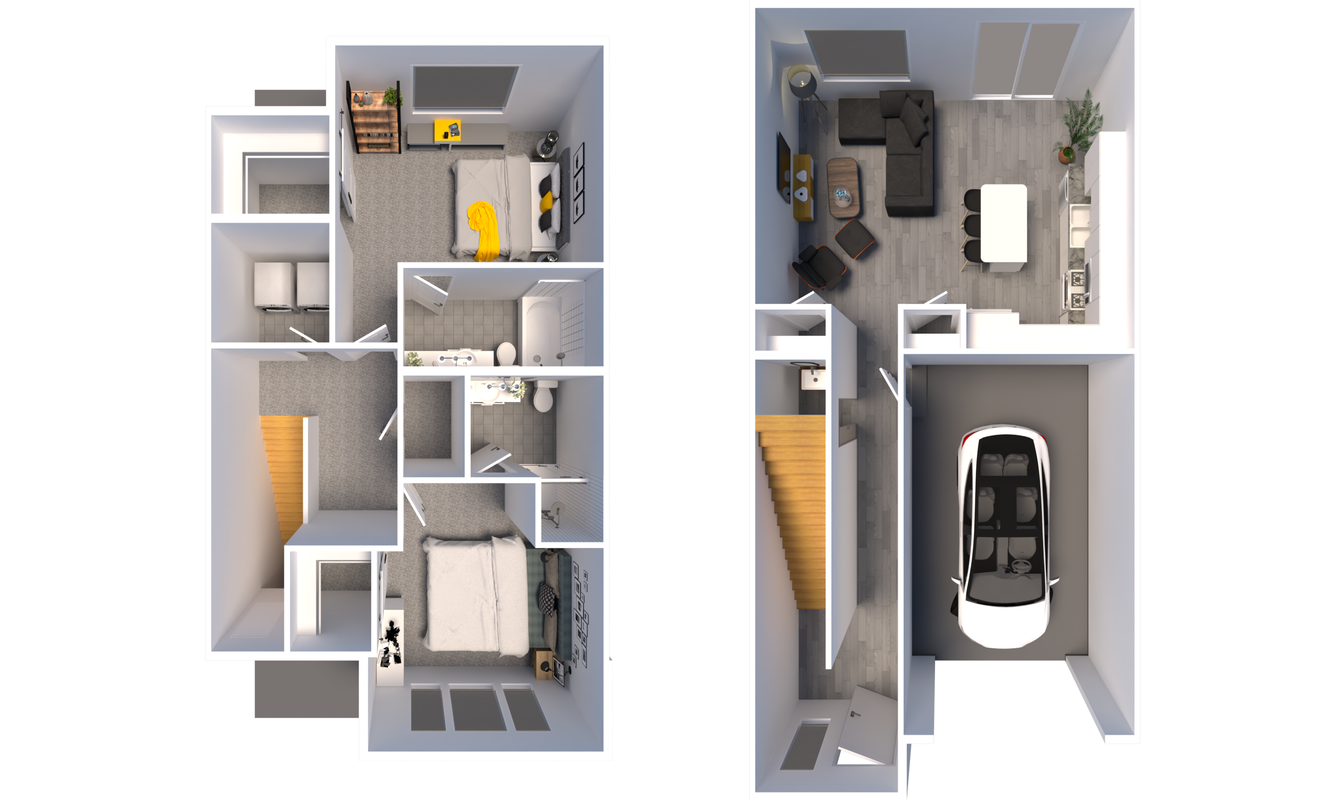 3D Floor Plan Design- 2 Levels