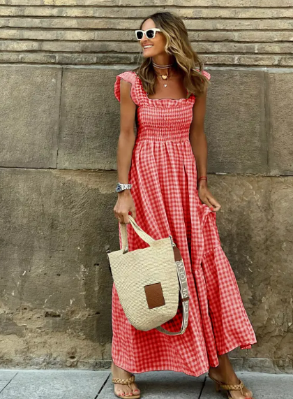 Miniatura: Women's Plaid Sling Dress