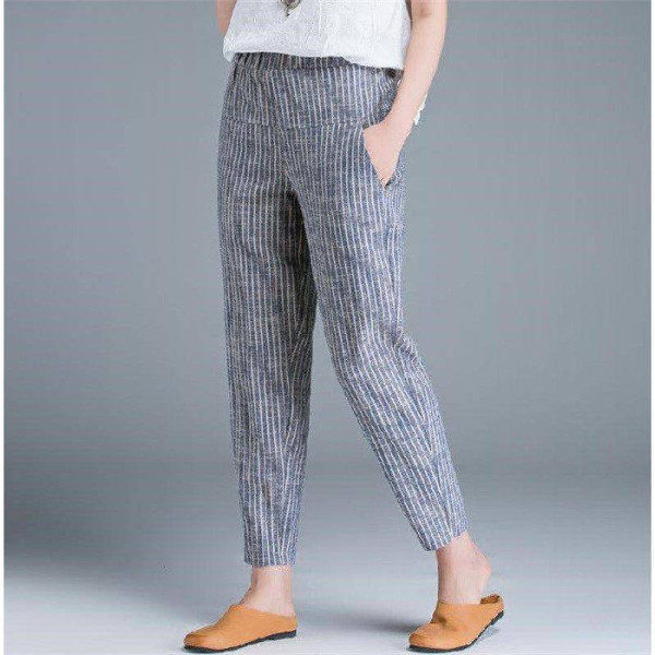 縮圖：Summer New Women's Cotton Linen Loose Harem Pants