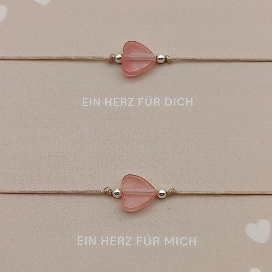 Miniaturbild: Herzen für Zwei mit rosa Naturstein