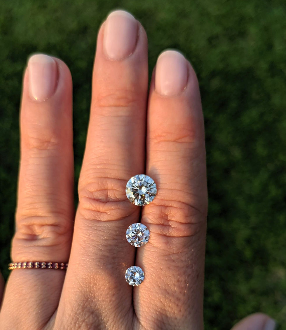 Three round brilliant cut diamonds