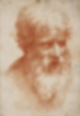 portrait drawing of a bearded man with hatching and cross hatching drawing techniques