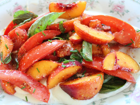 Peach & Tomato Salad with Goat Cheese