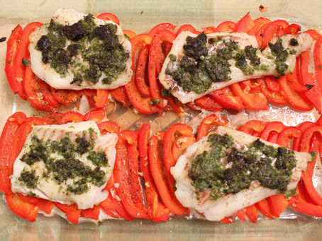 Broiled Haddock with Chive Pesto