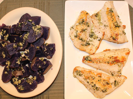 Walleye with Rosemary-Lemon-Butter Sauce
