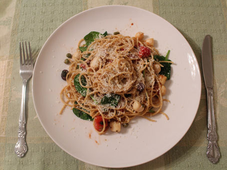 Pasta Puttanesca With Bay Scallops