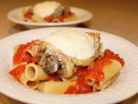 Roasted Thighs with Mozzarella & Rigatoni