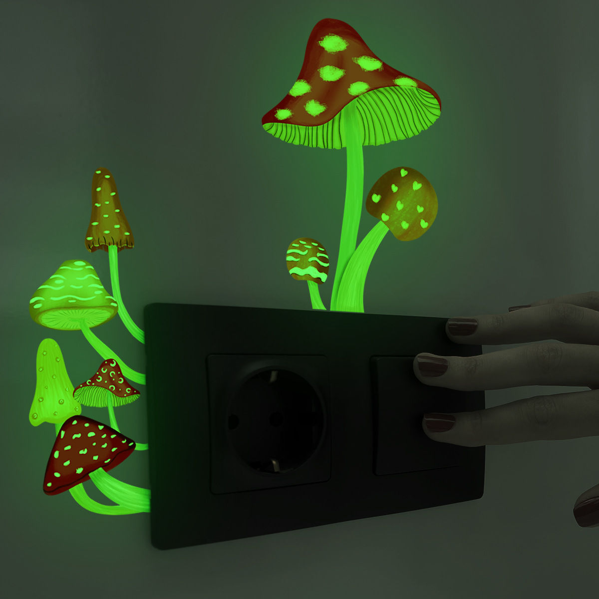 Glow-in-the-dark Mushroom Stickers