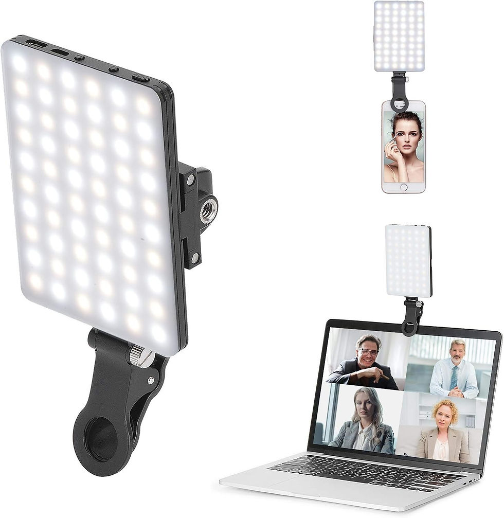 Thumbnail: LED Portable Clip-on Selfie Light; Video Conference Lighting, 3 Lighting Modes, 