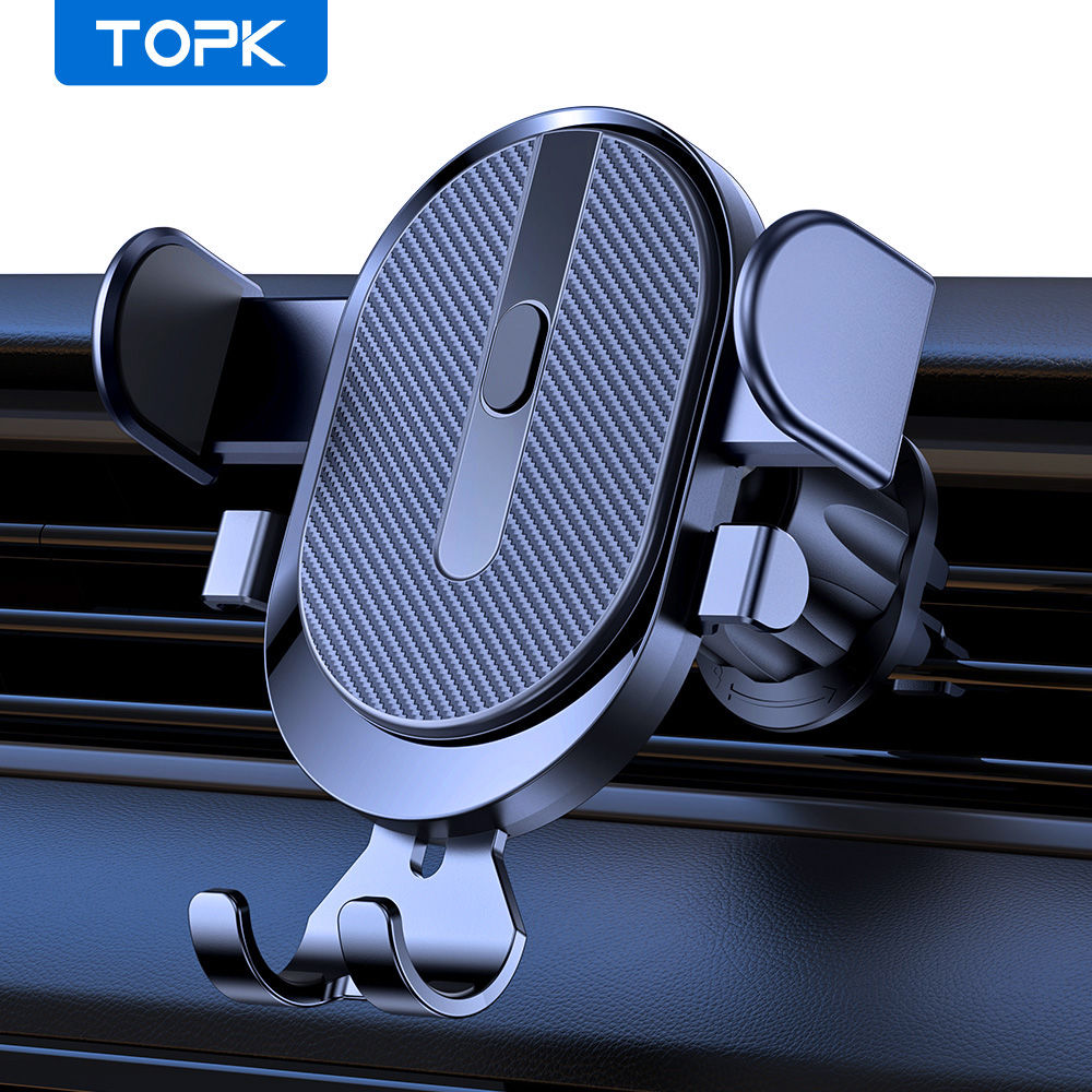 Car Phone Holder Mount, TOPK 2024 Upgrade Auto Locking Universal Phone Holder wi