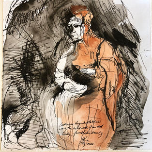 D. Ink and wash sketch