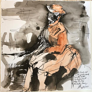 B. Ink and wash sketch