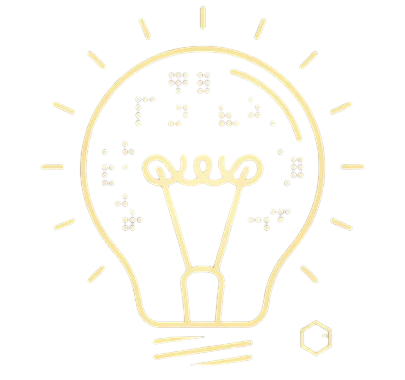 Illuminated lightbulb with intricate shapes inside, symbol of creative thoughts. Light Of Letters