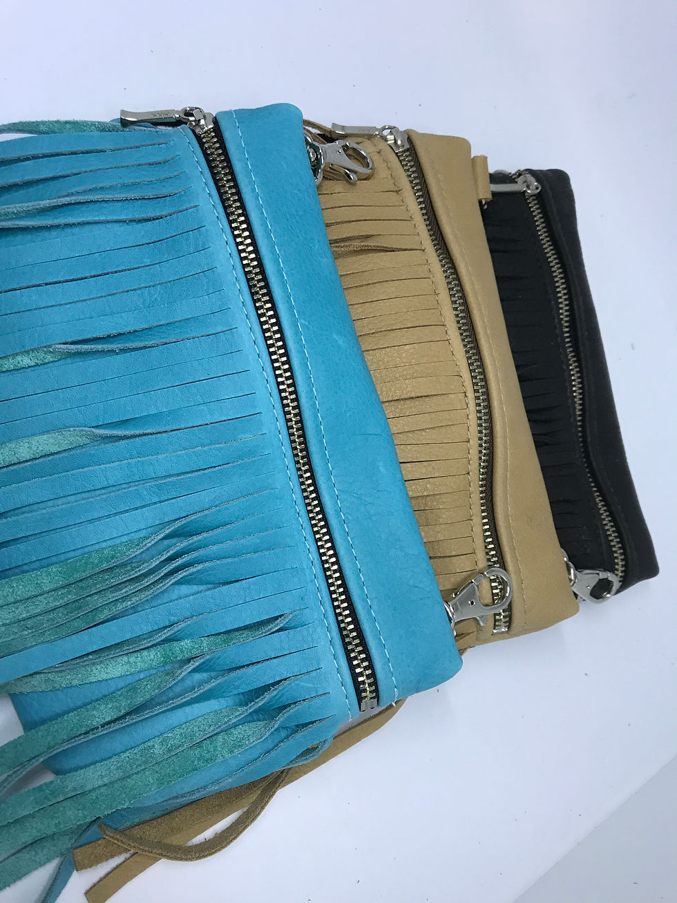 Thumbnail: Fringed Leather Crossbody Handbag
