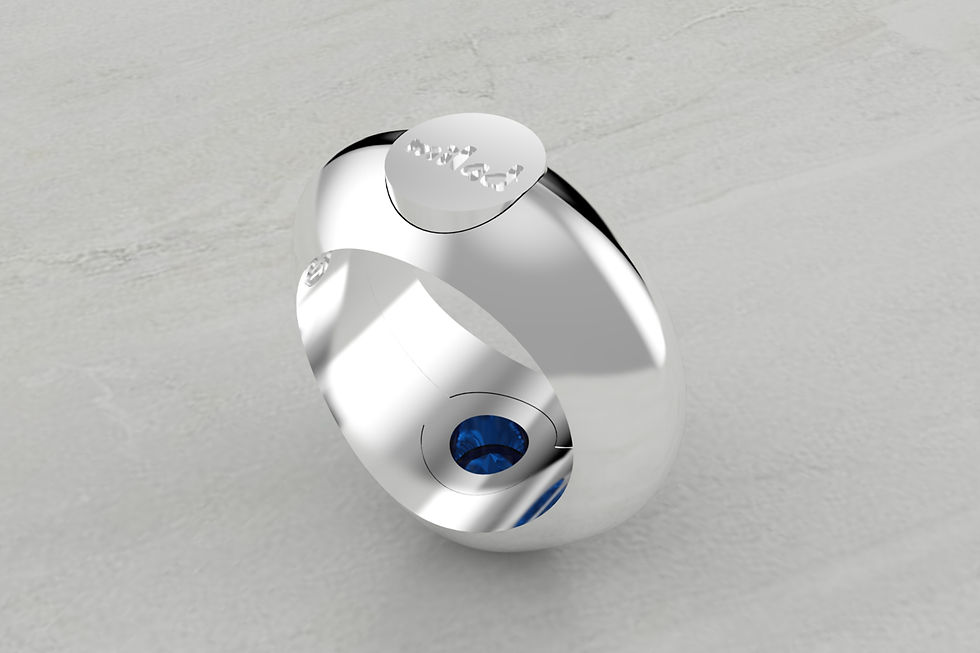 Thumbnail: 14K CONVERTIBLE BLUE SAPPHIRE ENGAGEMENT RING SET