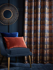 Coordinating cushion and curtain set
