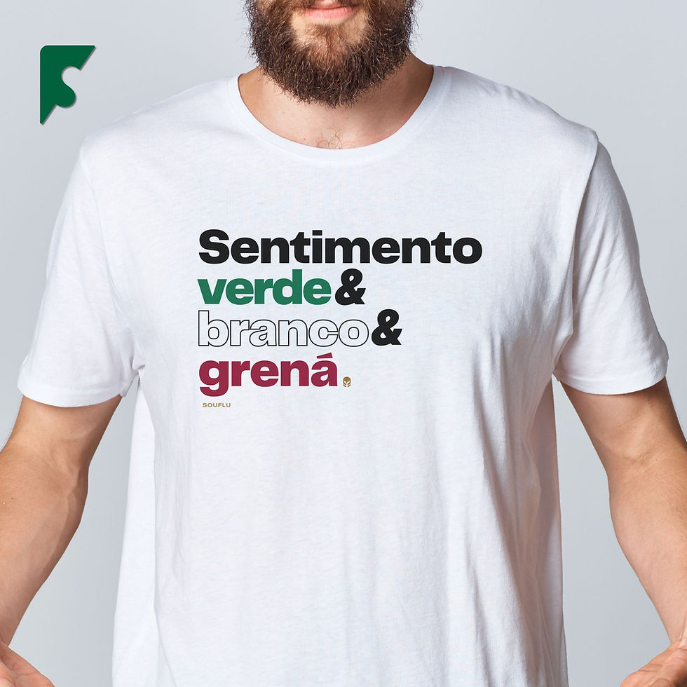 Miniatura: Camiseta Sentimento Verde, Branco e Grená