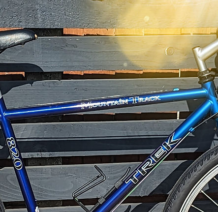 Bicycle Repair near me Nottingham side view of Trek 820 Mountain Track light restoration driveside