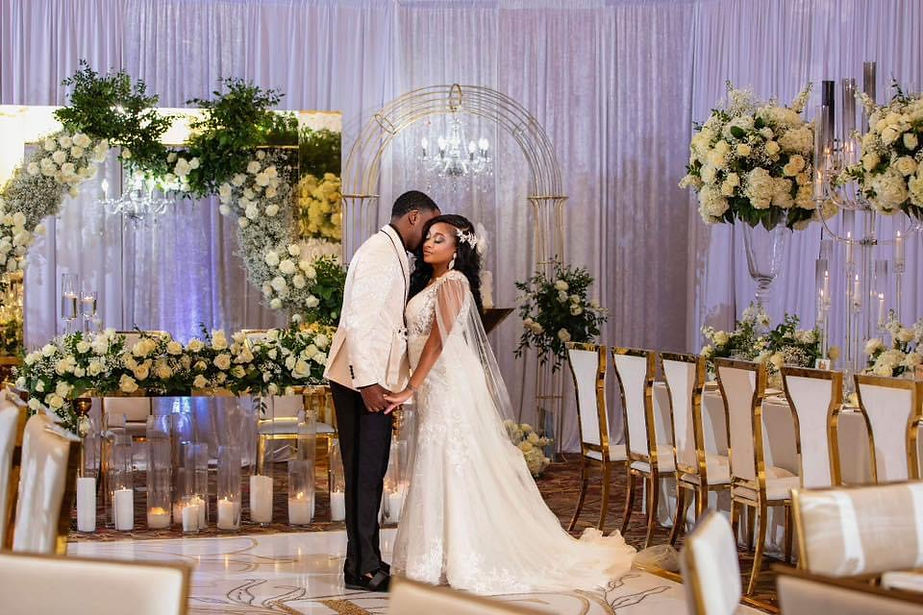 Professional bride and groom in romantic moment at their charlotte luxury wedding.jpg