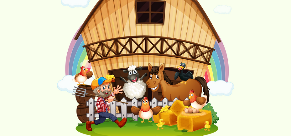 Farmer and Farm Animals in a Barn Illustration Instagram posts.png