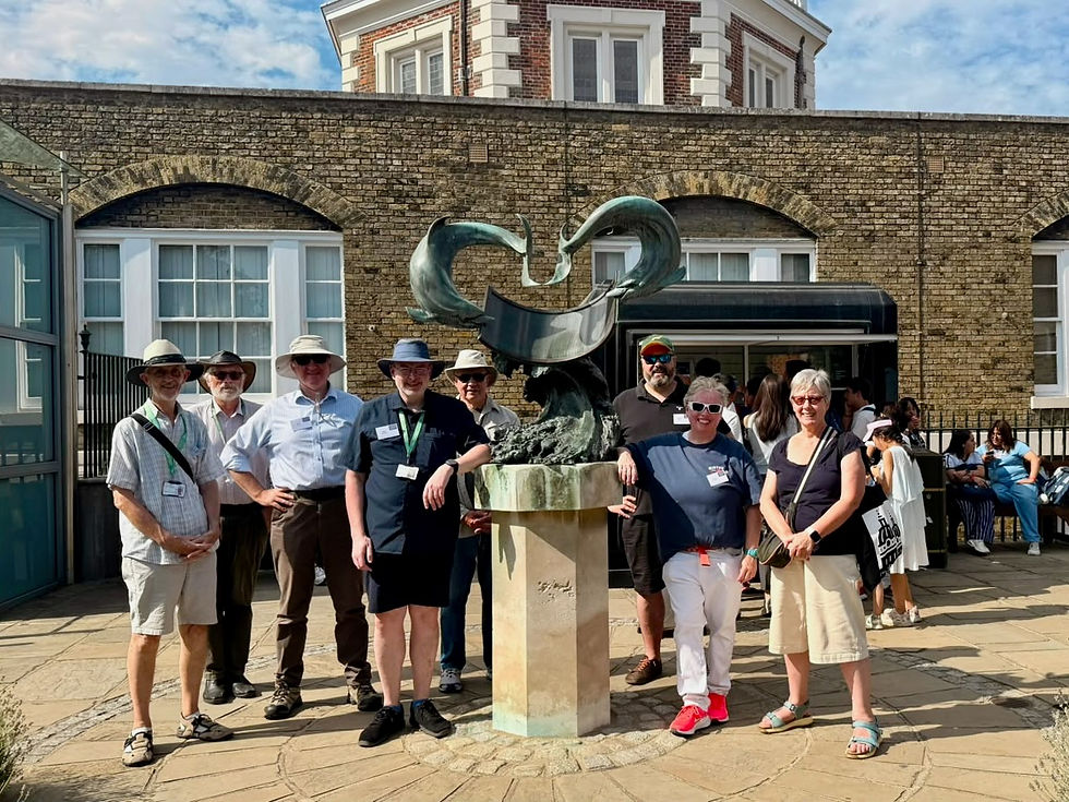 Our volunteer group (excluding Sue and Tony). John, Tim, Alec, Mike, Clive, Frederik, Yvonne and Sara. Picture by a visitor to the ROG on Frederik's phone!