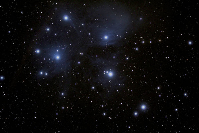 Bright stars in dark night sky