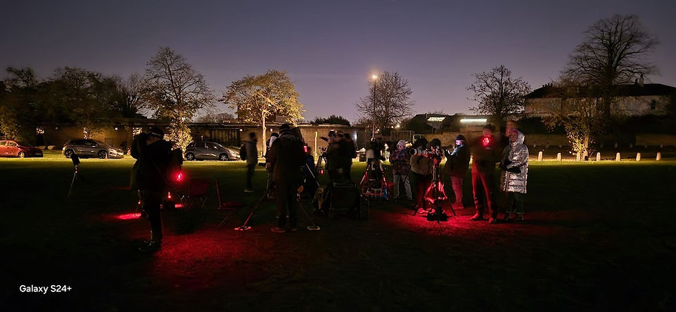 A small but enthusiastic crowd for our observing session. Picture by Richard Summerfield.