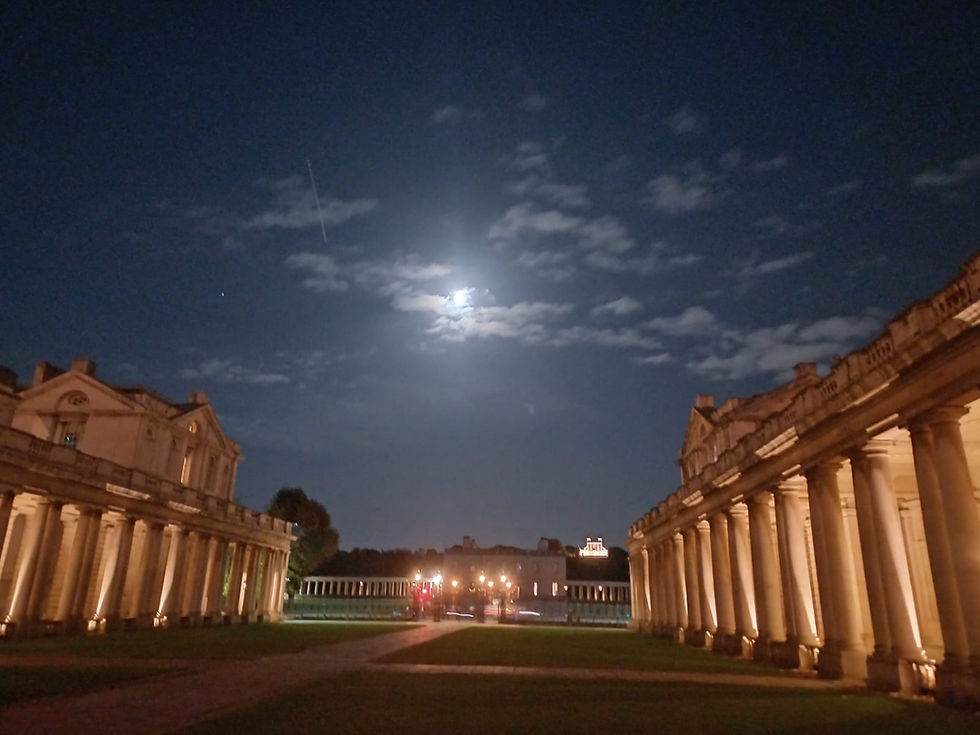 The Moon, Saturn and a satellite trail over Greenwich Park. Picture by Tim Rickard.