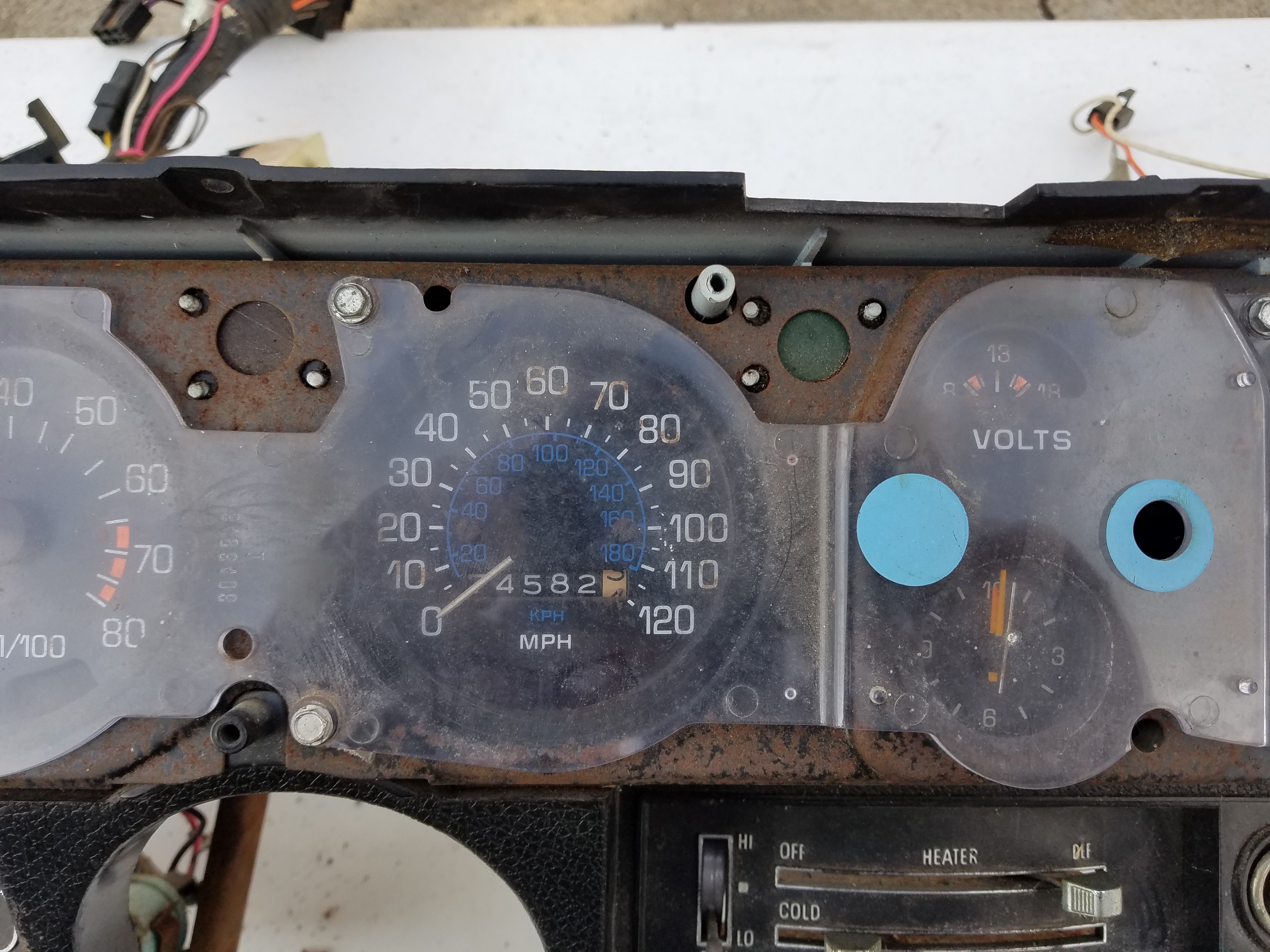 76' dash face speedometer