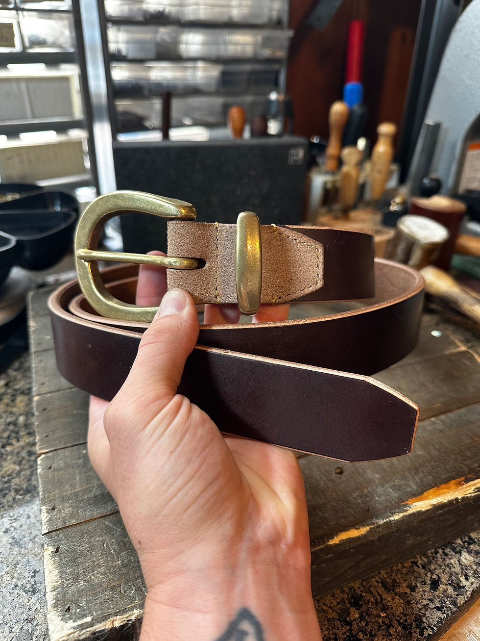 Thumbnail: F&FJ Baker Belt with Antique Solid Brass Buckle 