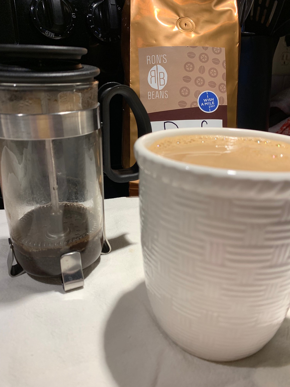 Coffee made in a french press