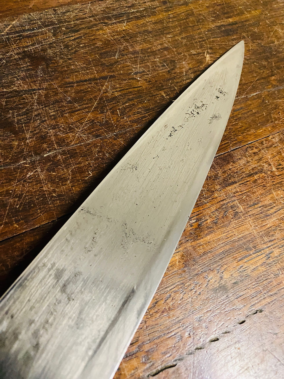 Thumbnail: Vintage Japanese Mioroshi Deba 240mm 菊幸之(Yukiyuki Kiku)