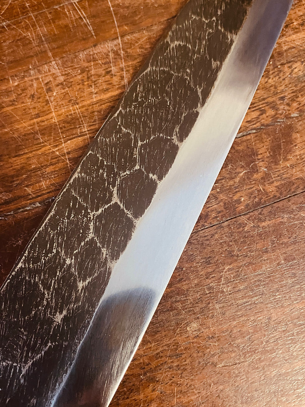 Thumbnail: Vintage Japanese Mioroshi Deba 240mm 手打(hand made)