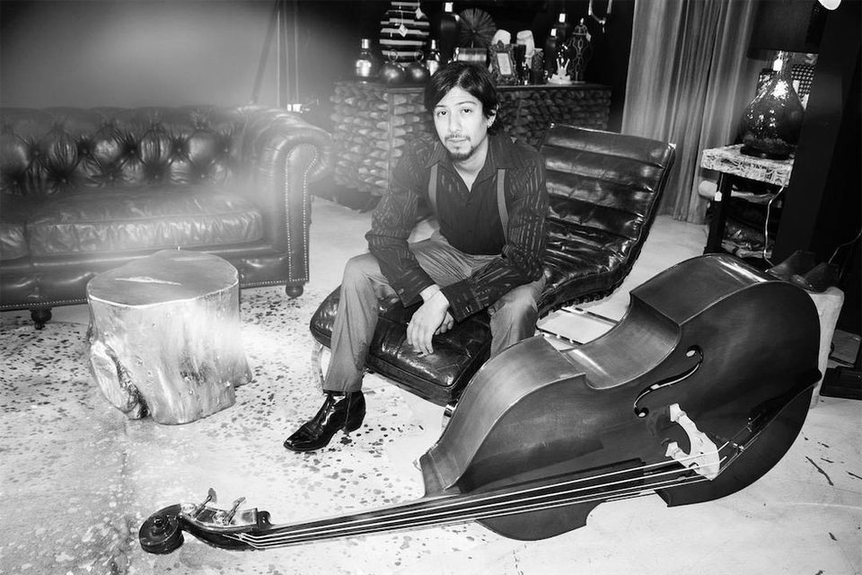 The Moonshiners Band in Las Vegas's bassist Trey Ordaz