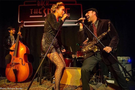 Savannah Smith and Jon Celentano of The Moonshiners Band in Las Vegas