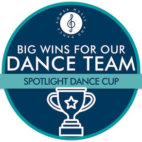 "Big wins for our dance team" with image of trophy underneath