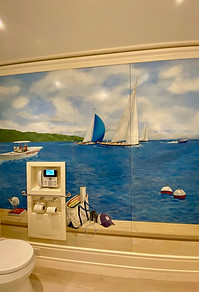 sailing boat mural