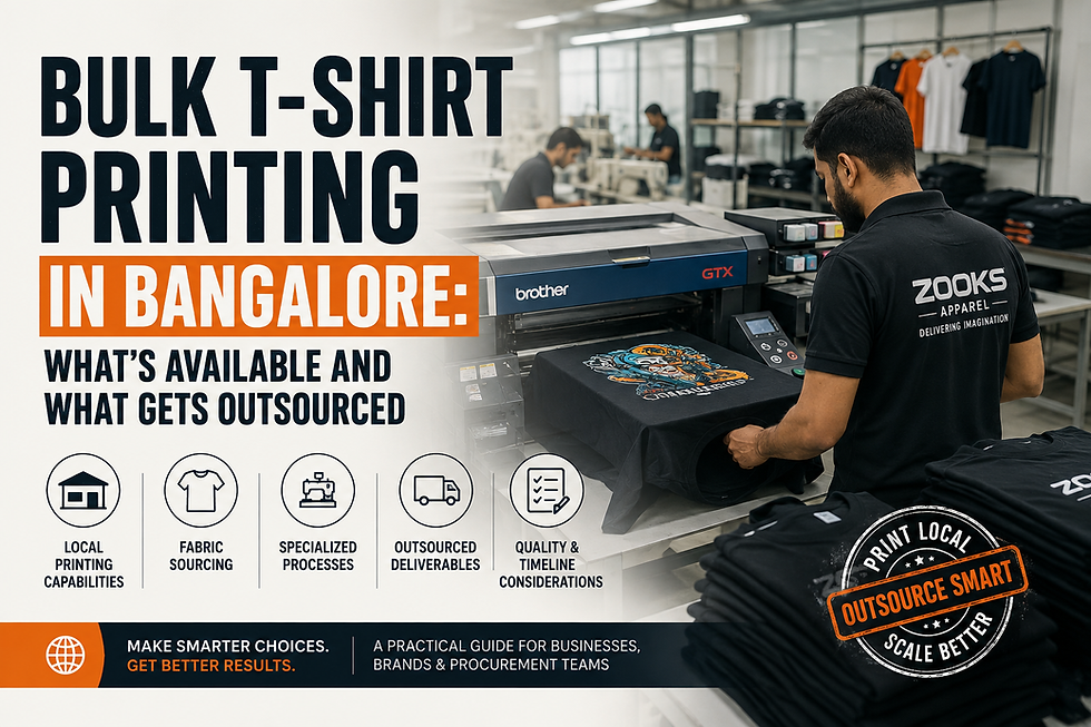 Bulk T-Shirt Printing in Bangalore: What's Available and What Gets Outsourced