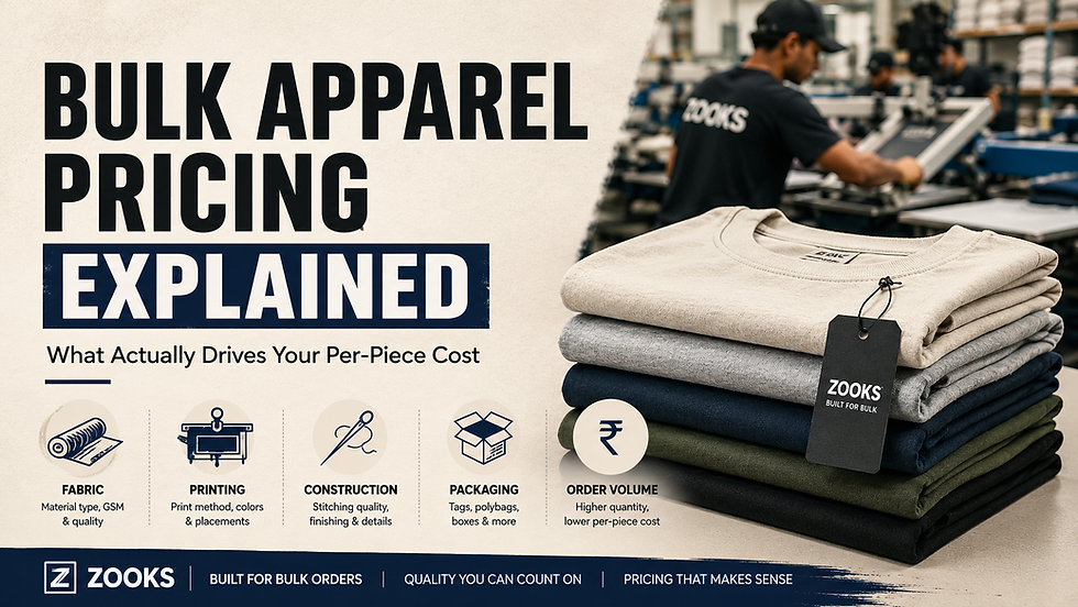 Bulk Apparel Pricing Explained: What Actually Drives Your Per-Piece Cost