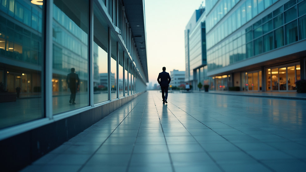 Eye-level view of a commercial building with sparkling clean windows