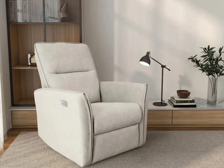 Experience Plush Comfort with the Asheville Cream Suede Recliner Chair