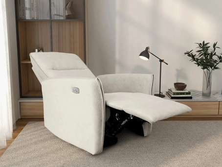 Relax in Style with the Asheville Cream Suede Recliner Chair