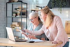 Seniors using patient portal on computer